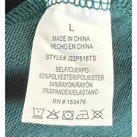 2/$30 Sincerely Jules Side Snap Sweatshirt Teal Pullover Long Sleeve Size L - Picture 12 of 13